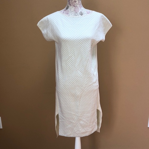 Tia Cibani Sweater Dress 2 white gray sheath - Picture 1 of 8